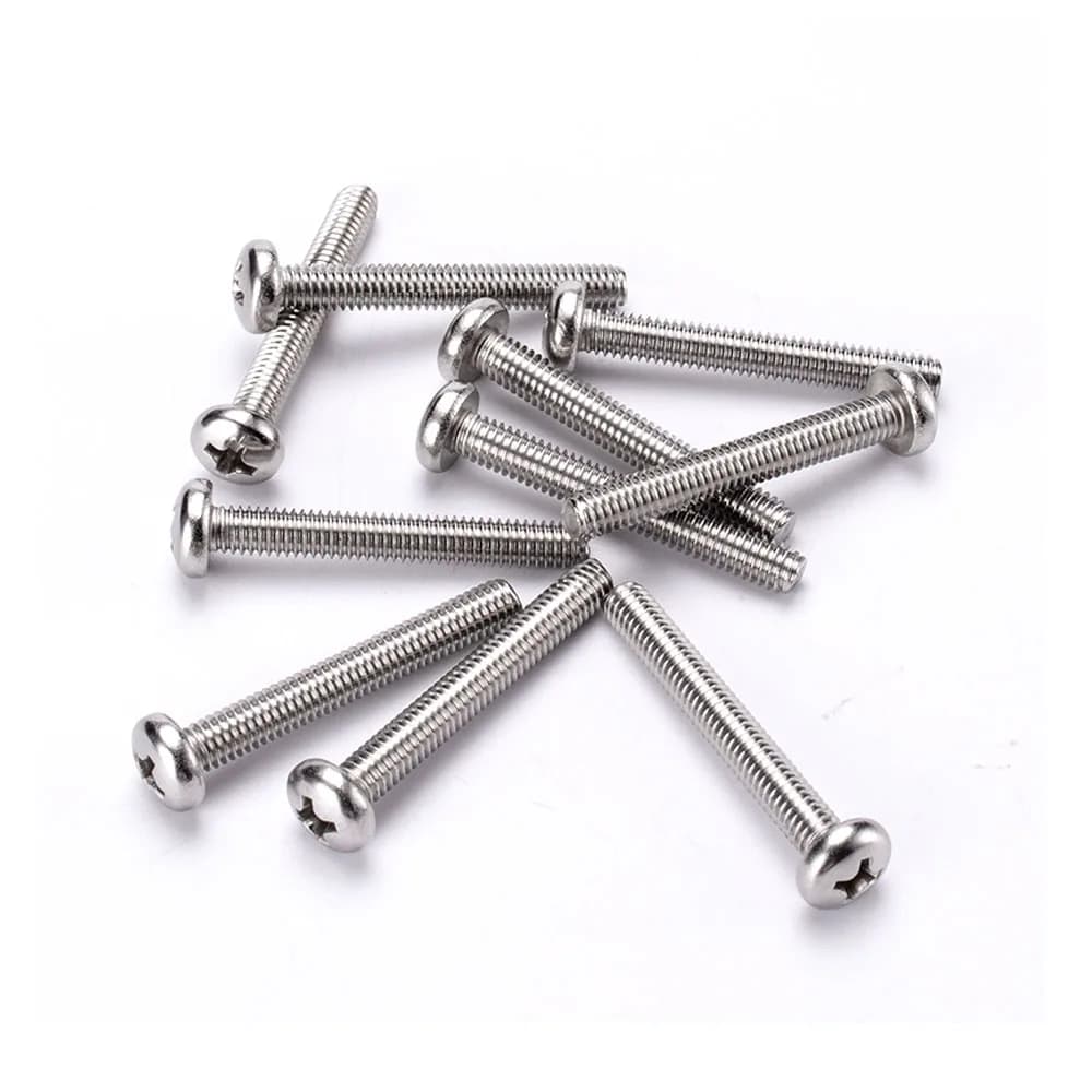 50X M1 M1.2 M1.4 M1.6 M2 M2.5 M3 M4 Mini Micro petit A2 304 acier inoxydable croix Phillips vis à tête cylindrique boulon rond 2-30mm