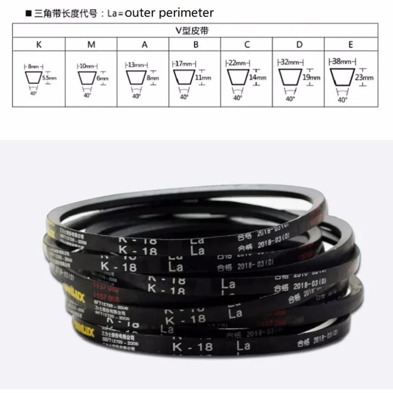 Courroie de Transmission en caoutchouc M, courroie en V pour perceuse d'établi machine à laver M14/M15/M16/M17/M18/M19/M20/M21 2 pièces