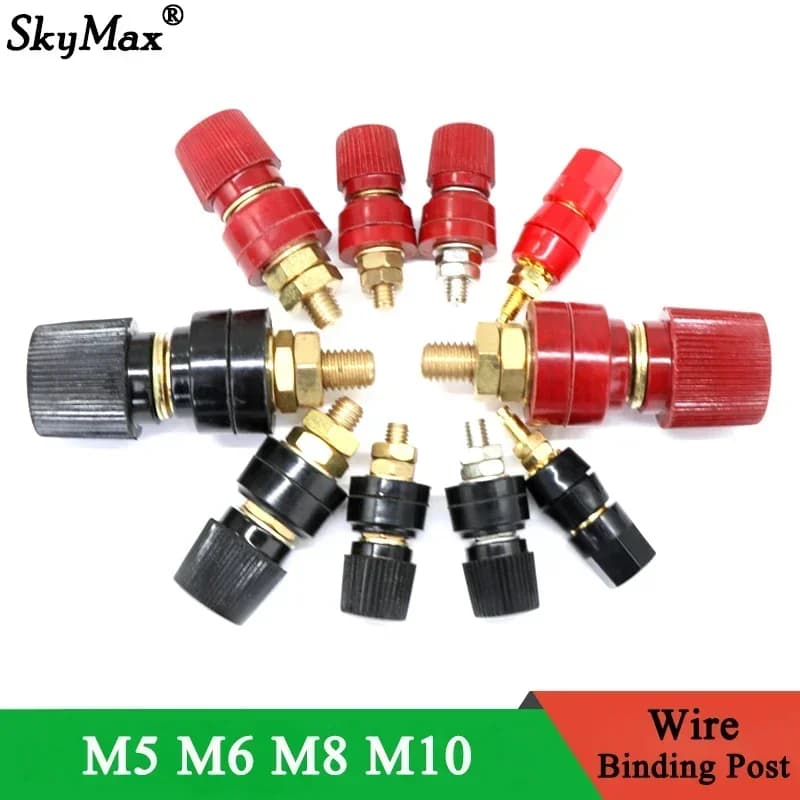 Vis filetée de poste de liaison de fil M5 M6 M8 M10, pinces d'onduleur de soudure de batterie au Lithium, alimentation électrique, Terminal de connexion d'épissure noir rouge