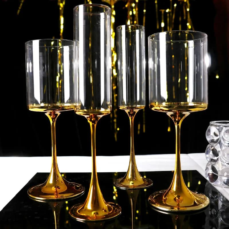 Verre à vin rouge plaqué or 400ml, verre à vin en cristal sans plomb, tasse de dégustation de whisky, Champagne, cadeau de fête, verre à vin