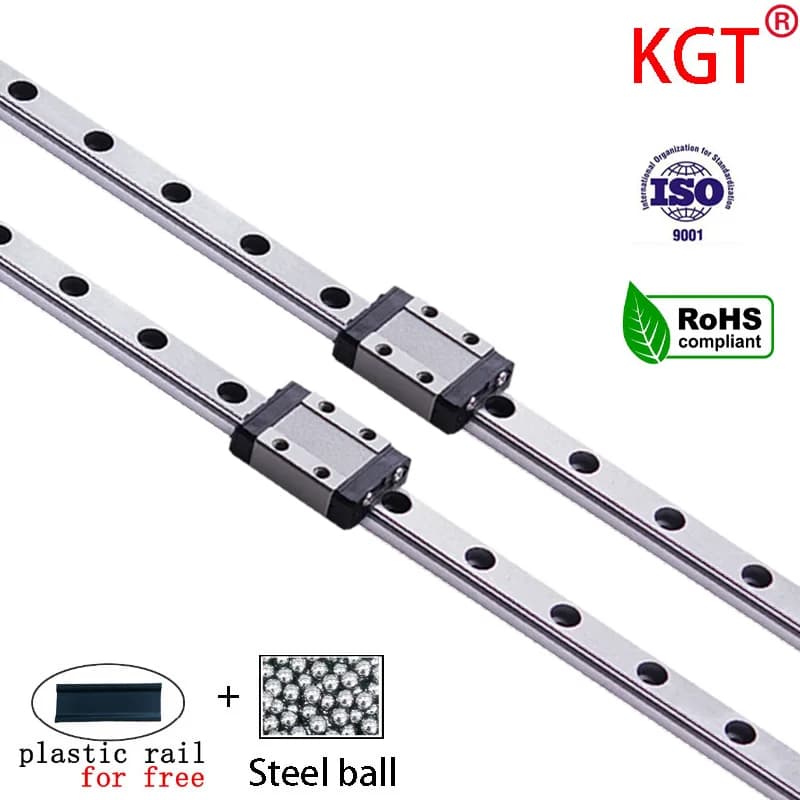 Rail de guidage linéaire KGT MGN7 MGN12 MGN15 MGN9, chariot de bloc, pièce d'imprimante Cnc 3d, roulements miniatures, routeur à rail linéaire