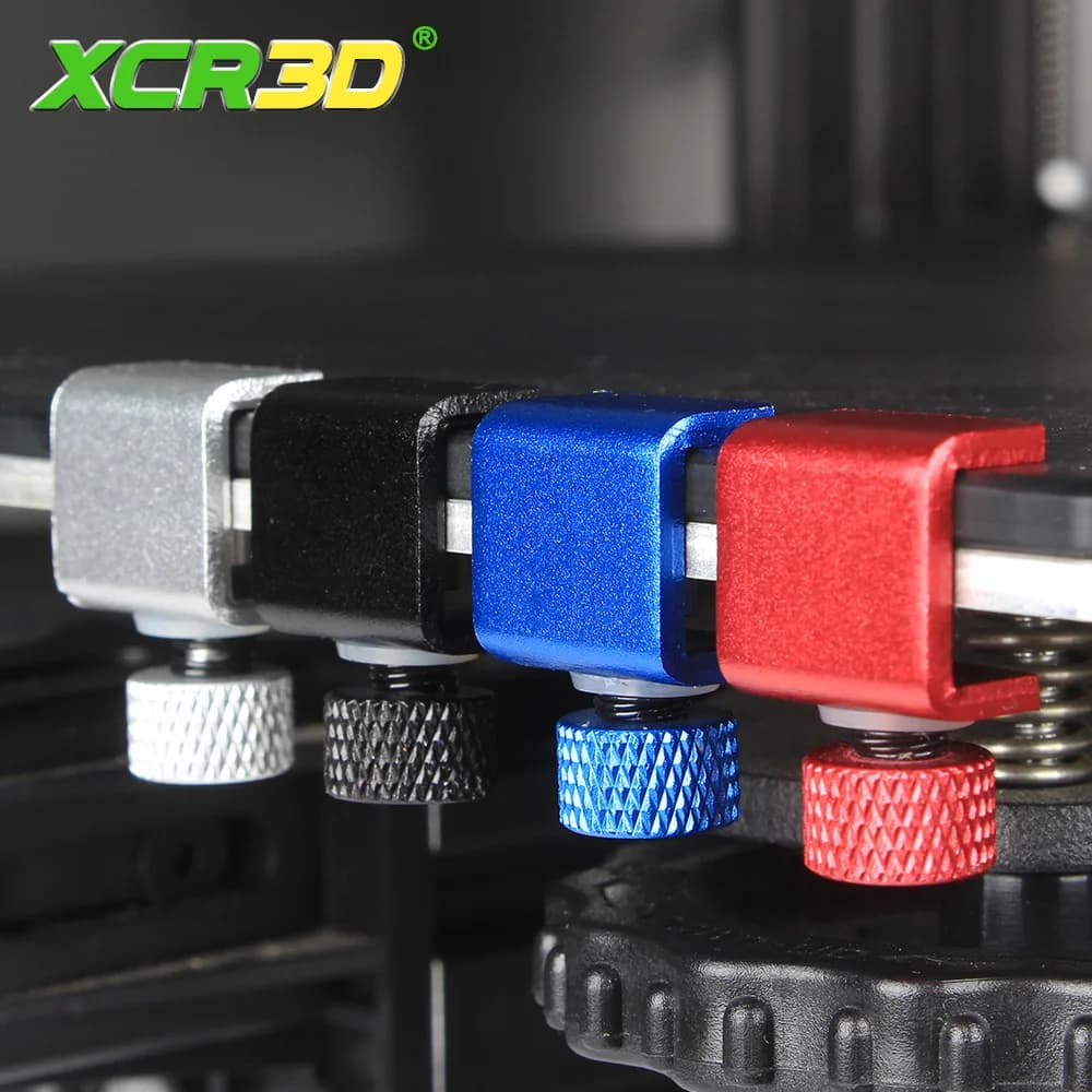 XCR3D – pièces d'imprimante 3D, 2 pièces, pince de plaque de verre, plate-forme de construction, retenue de lit chauffant, Hotbed, Clip fixe réglable pour Ender 3