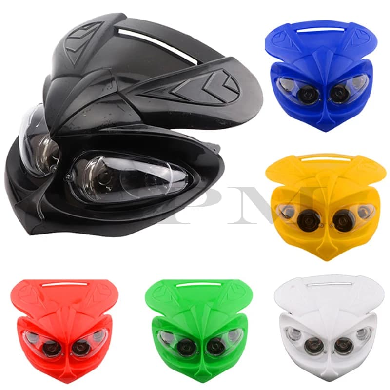 Lampe frontale de carénage de moto, faisceau haut et bas, lumières de sauna pour touristes, pièces de vélo de motocross, F-Eagle Apollo CRF Pit D343, 12V, 18W