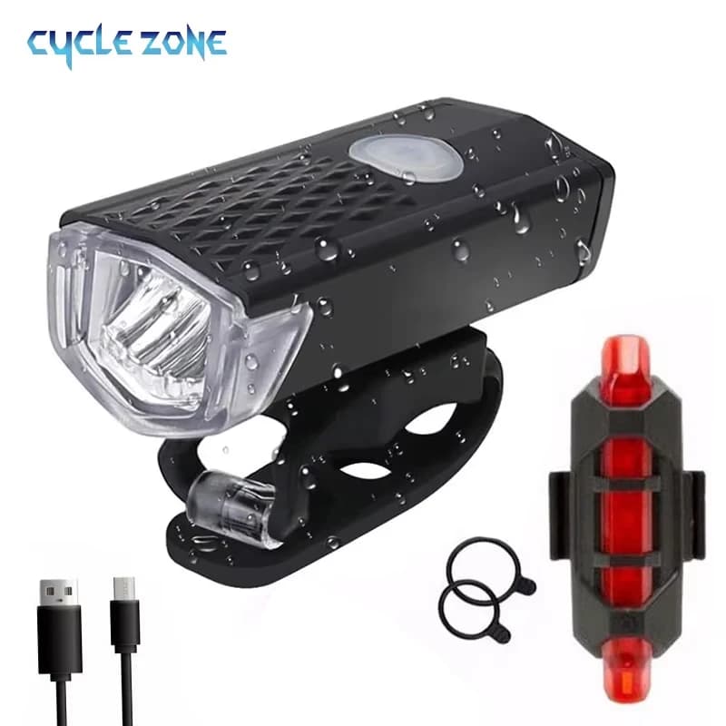 Ensemble de feux de vélo rechargeables USB, feu avant avec feu arrière, facile à installer, 3 Modes, accessoires de vélo pour vélo de route et vtt