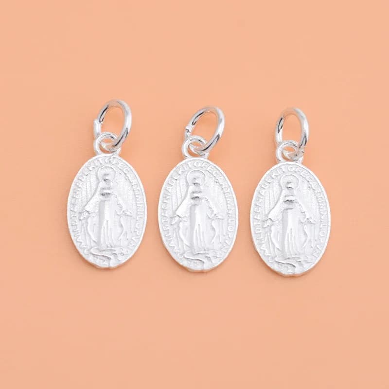 Accessoires de bijoux faits à la main en argent regardé S925 pour femme, pendentif Vierge Jésus, bracelet et collier