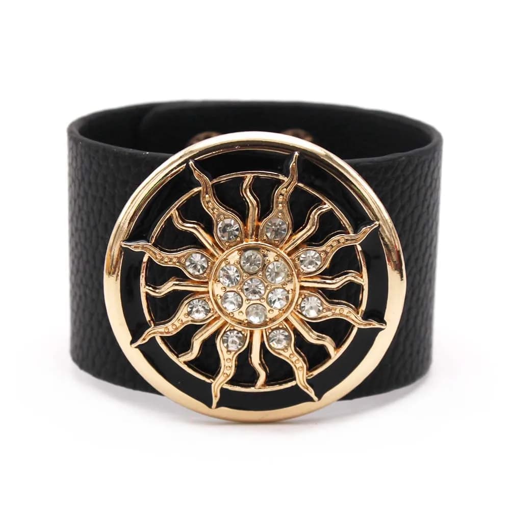 Bracelets en cuir réglables pour femmes, bracelet à cercle large, bracelet rond, cadeau de bijoux de couple, nouvelle mode