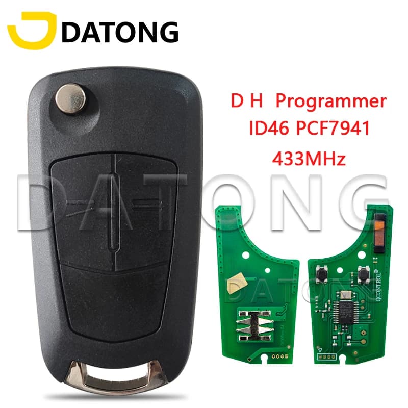 Datong World – clé de télécommande pour Opel Vauxhall Corsa 2007 – 2012 D, programmateur 433Mhz, ID46 PCF7941, puce Flip avec lame HU100