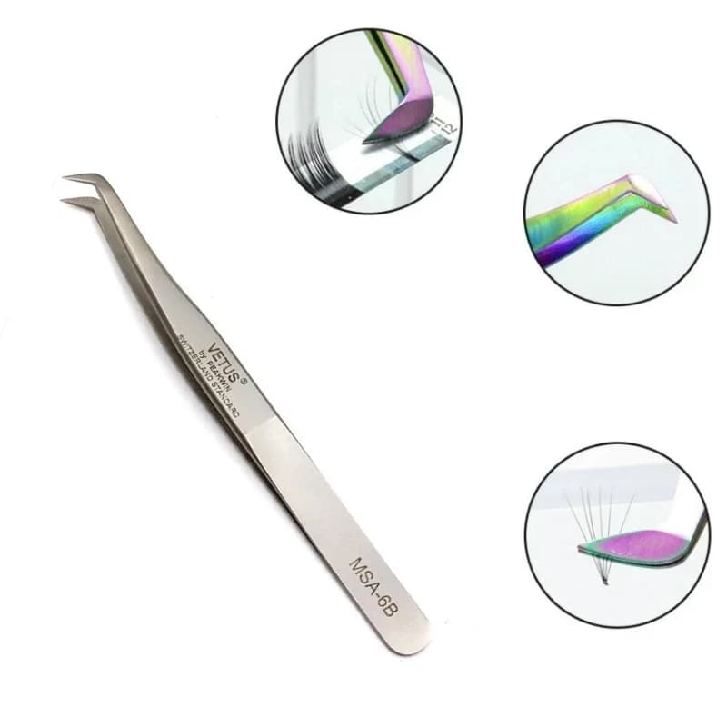 VETUS nouveau MSA-6B pince à cils 3D/6D Volume Extension de cils pince à épiler en fleurs pince à cils en éventail