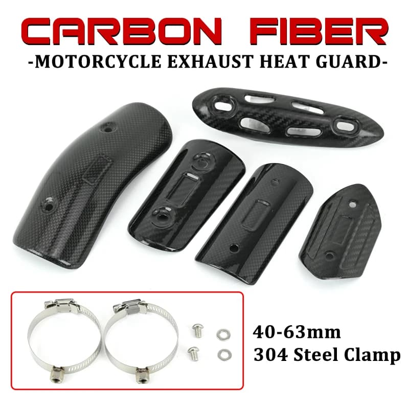 Protecteur de silencieux d'échappement de moto en Fiber de carbone, bouclier thermique d'échappement, Anti-brûlure pour SC pour AR pour Mivv pour Akrapo