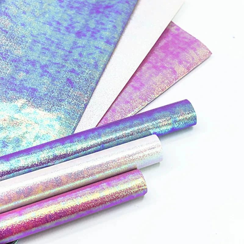 Papier d'emballage cadeau pliable à paillettes, papier d'art en métal, couleur unie, couleurs acidulées, film de couleur vive, emballage de fleurs d'anniversaire 50x70cm