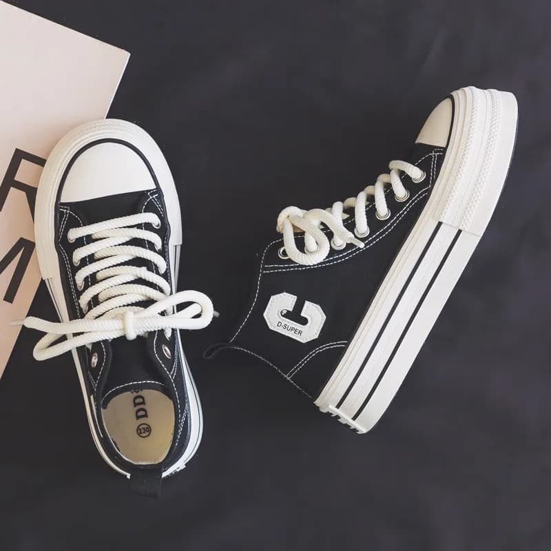 Nouvelles baskets d'été 2026 pour femmes, en toile, à lacets, chaussures de sport respirantes à plateforme, baskets décontractées blanches pour femmes