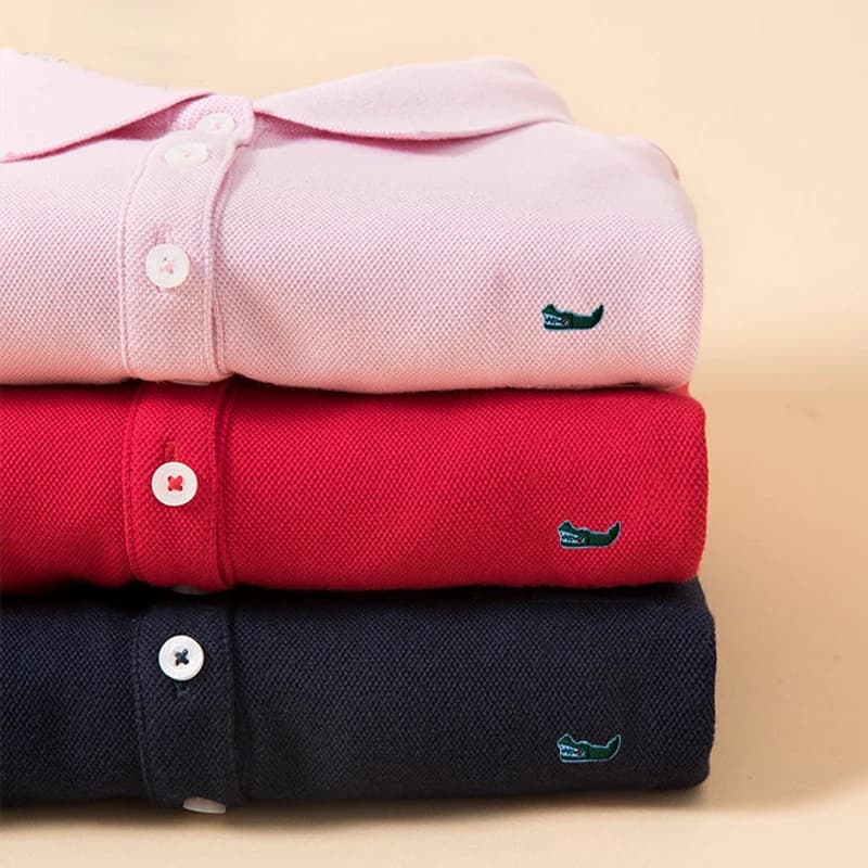 Polos décontractés à manches longues pour femmes, 100% coton, t-shirt à revers, mode mince, haute qualité, vêtements pour femmes, automne