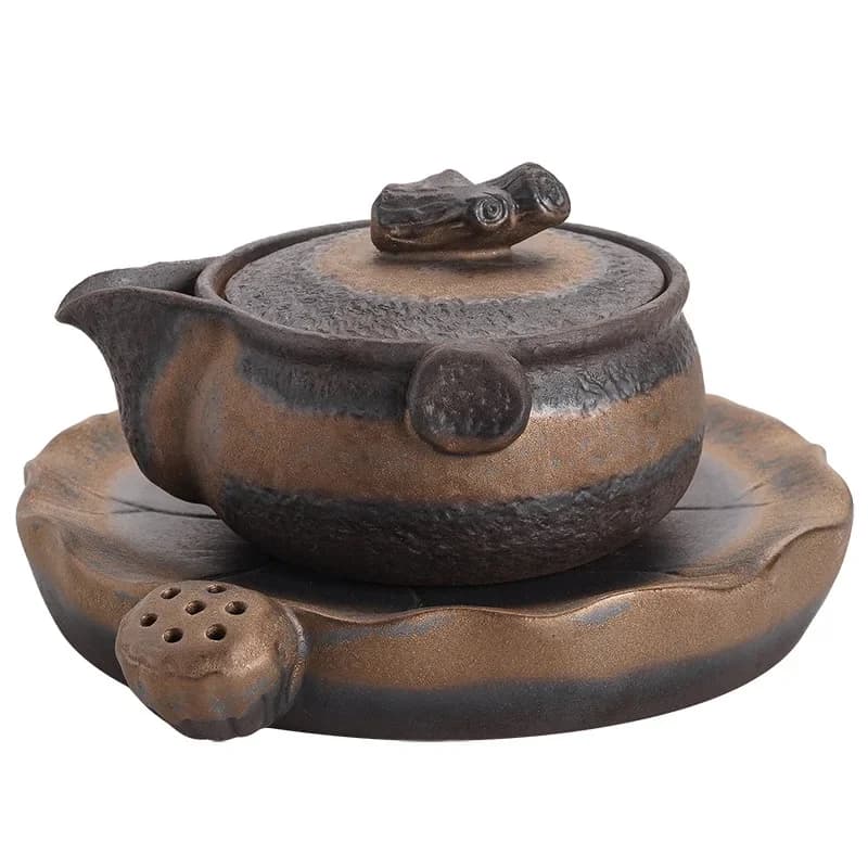 Théière KungFu en céramique Gaiwan, dorure japonaise, fer, glaçure, téléphones des Prairies, rôti, rétro, grès, bol exécutif, thé Pu'er