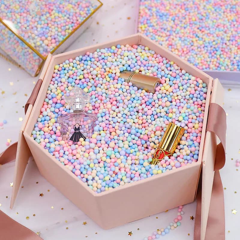 Boules de mousse couleur Macarone 10g-100g, remplissage de boîte-cadeau, classement de perles en polystyrène, jouet DIY, boîte à bonbons, coffrets cadeaux, accessoires de décoration