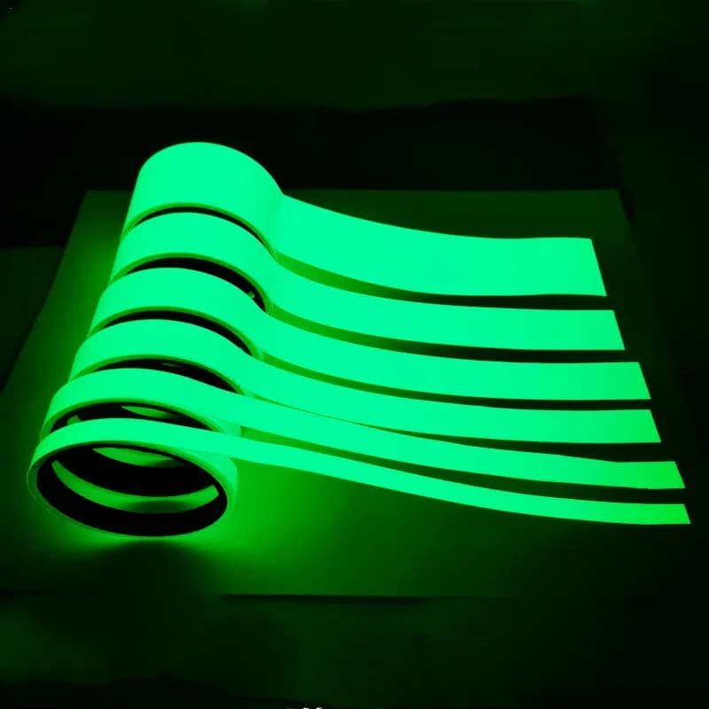 Bande autocollante fluorescente, 3m/5m, lumineuse, brille dans la nuit, pour la sécurité, décoration de la maison, avertissement