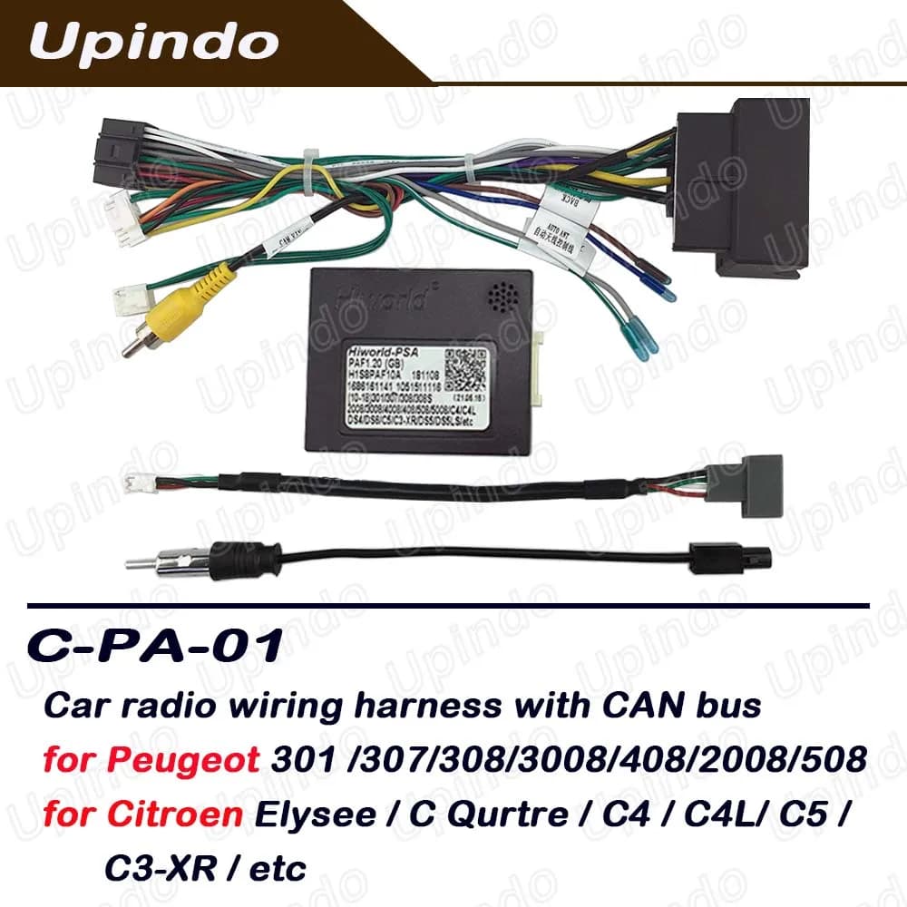Câble autoradio CAN BUS, faisceau de câblage d'alimentation, connecteur multimédia Android pour PEUGEOT 301 307 408 3008 Citroën C4L C3-XR