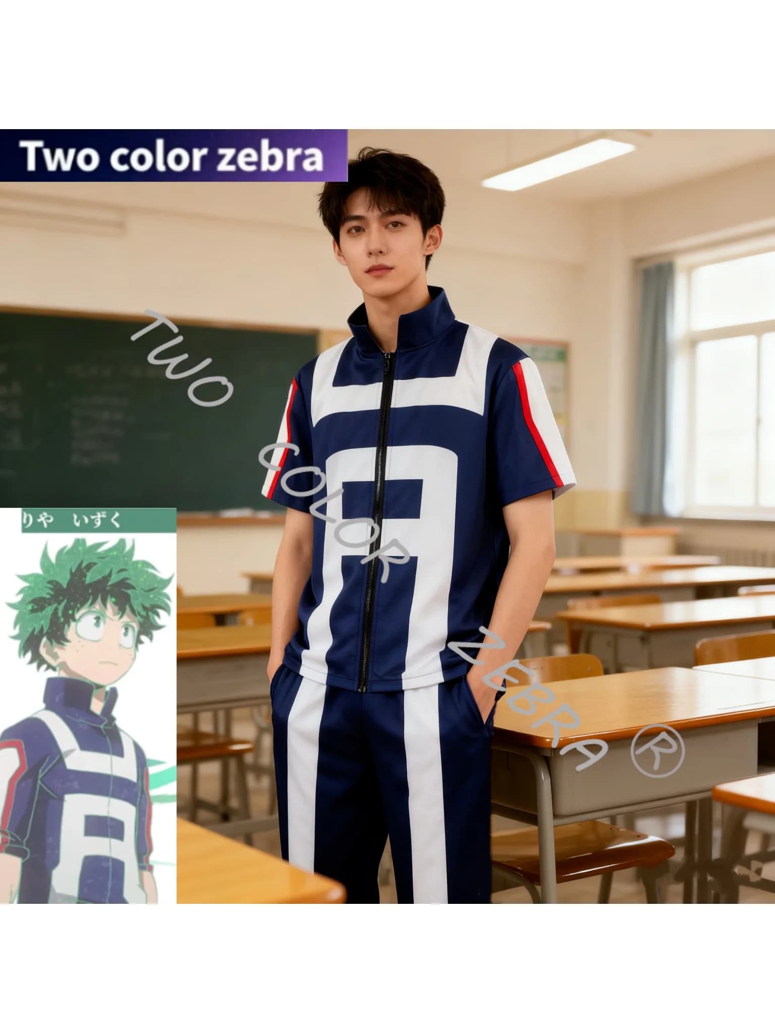 Costume de Cosplay Anime My Hero Academia pour hommes et femmes, Costume de Sport scolaire, uniforme, T-shirt, pantalon, vêtements de gymnastique, ensemble complet