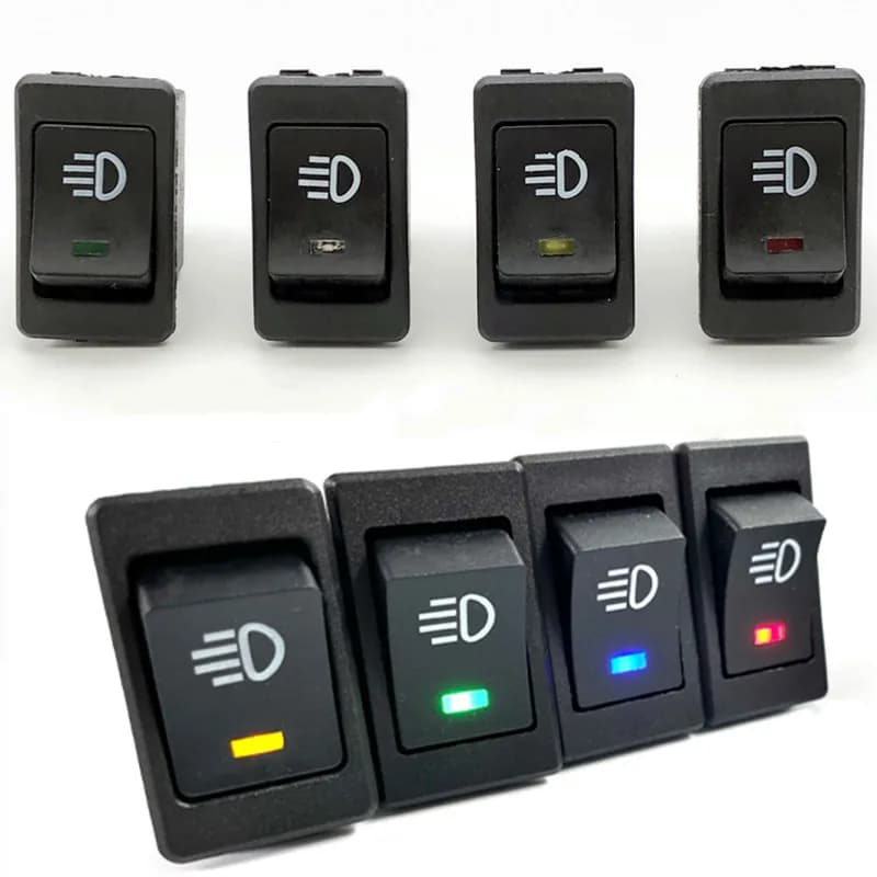 1 pièces, phares antibrouillard de voiture, interrupteur à bascule, marche-arrêt, 4 broches, 2 positions, équipement électrique avec alimentation d'éclairage, indicateur lumineux 35A 12V DC