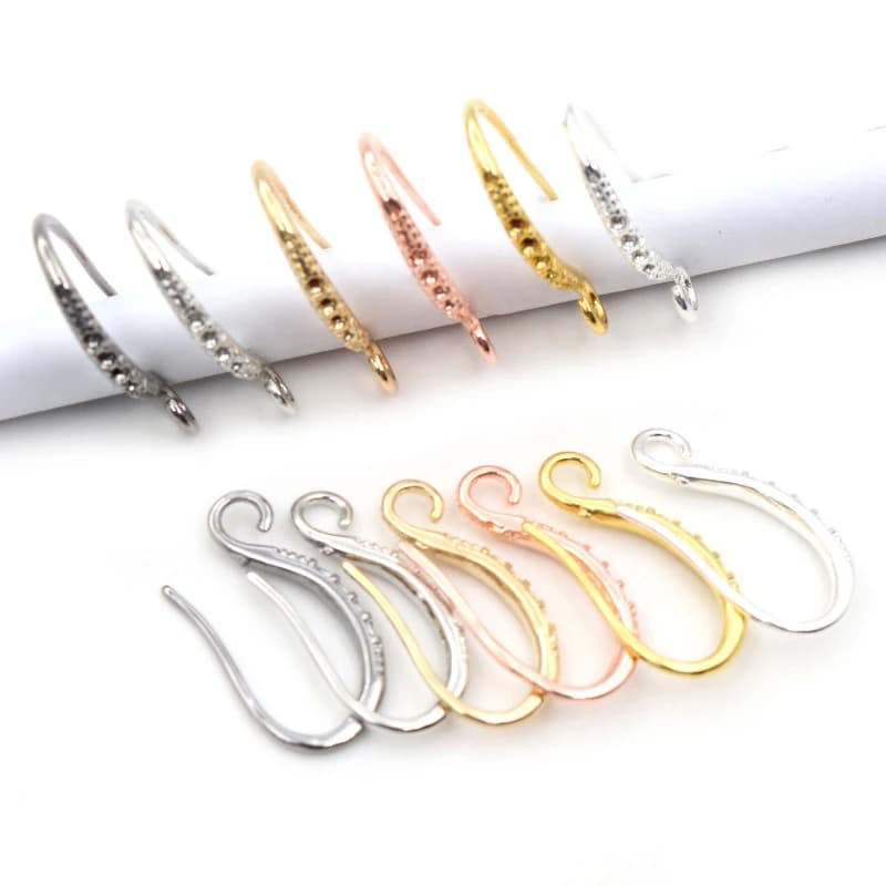 20 pièces 19x10mm rhodium argent plaqué or boucle d'oreille résultats boucles d'oreilles fermoirs crochets raccords bricolage fabrication de bijoux accessoires fil d'oreille