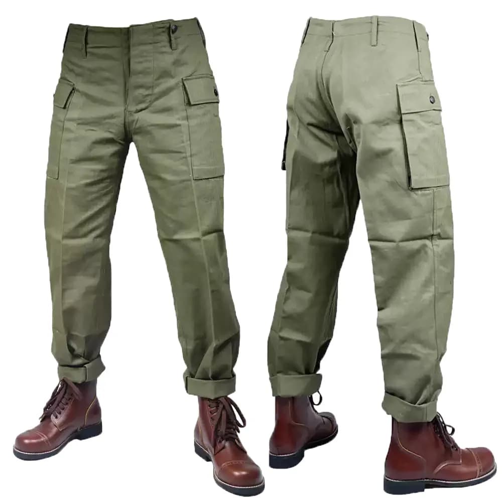 Uniforme US DulHBT de la seconde guerre mondiale pour hommes, veste de soldats jeunesse verte, pantalon d'entraînement sportif, stockage multi-poches imbibé