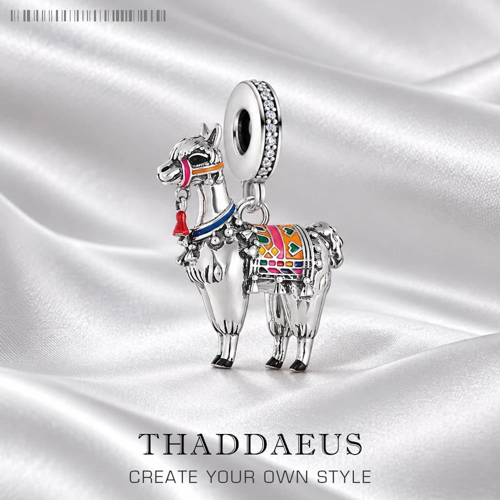 Pendentif à breloques en argent Sterling 925 Llama pour hommes et femmes, bijoux fins d'été