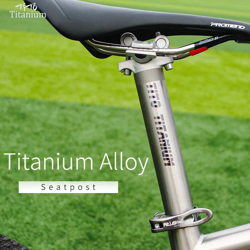 TiTo tige de selle de vélo en alliage de titane pour tige de selle de vélo vtt/route 27.2/31.6mm * 350mm Tube de selle en titane tête en aluminium + tige en titane