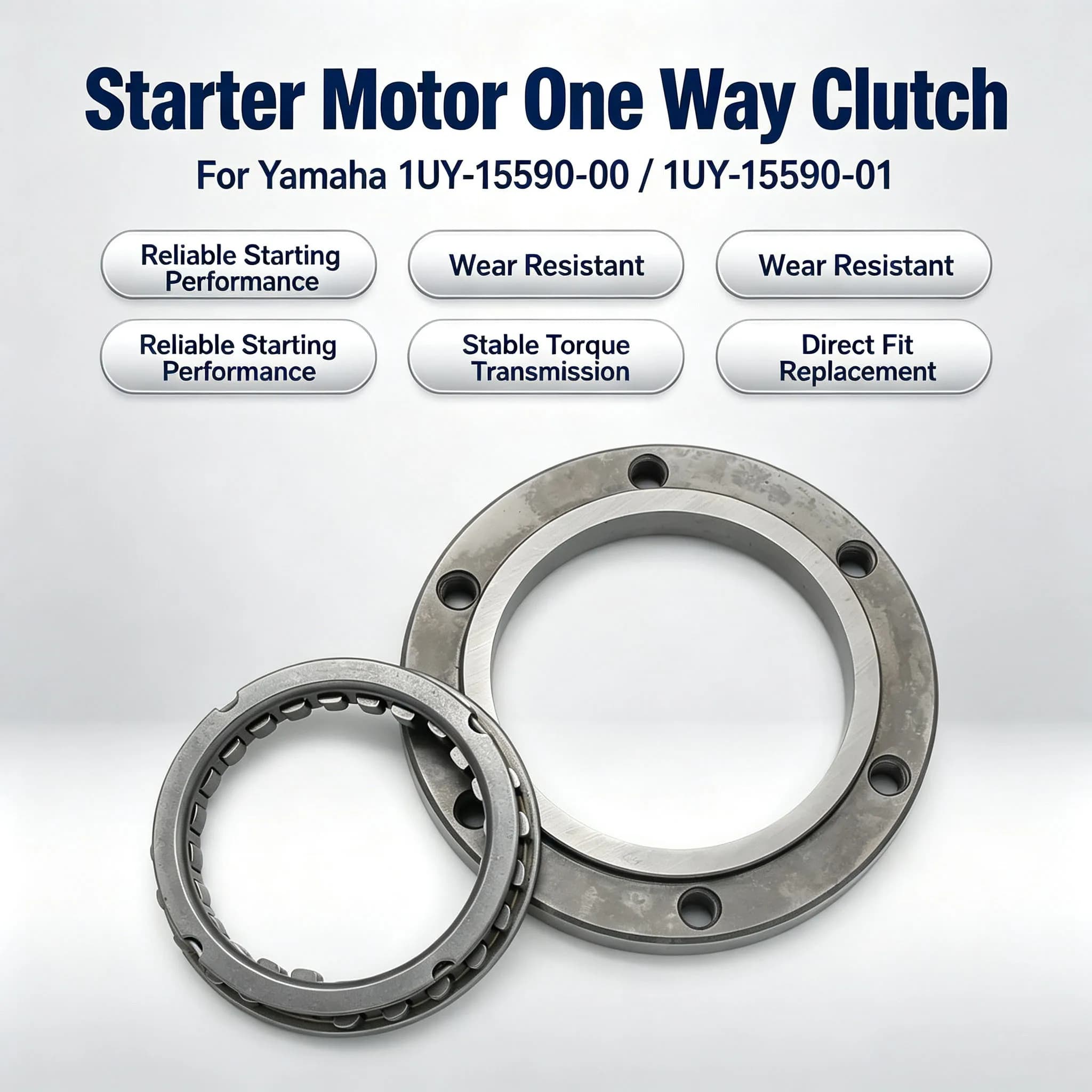 Embrayage unidirectionnel de démarreur pour Yamaha Grizzly 350 400 550 660 700 450 Rhino 660 700 Kodiak 400 450 1UY-15590-00 5KM-15590-00