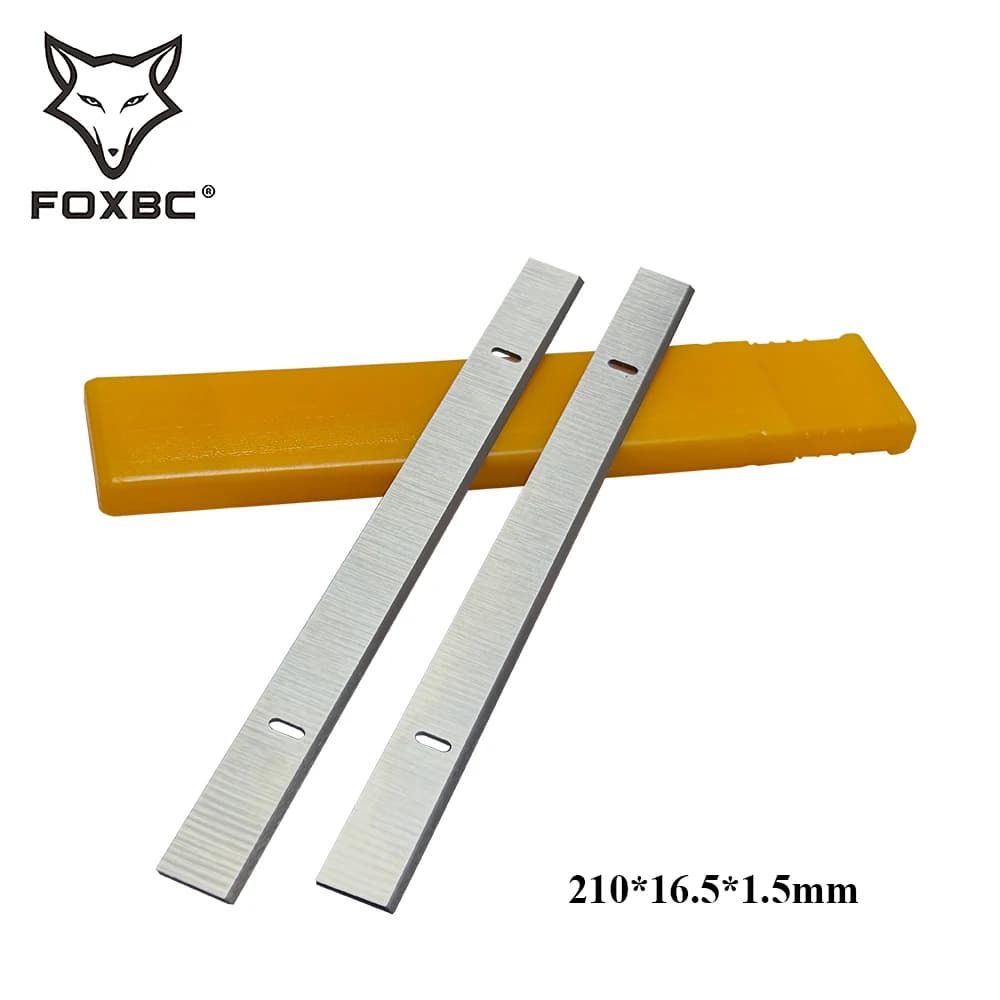FOXBC 210mm x 16.5mm x 1.5mm lames de raboteuse HSS pour Einhell TH-SP 204,TC-SP 204 raboteuse 210mm couteau de raboteuse outil de travail du bois 2 pièces