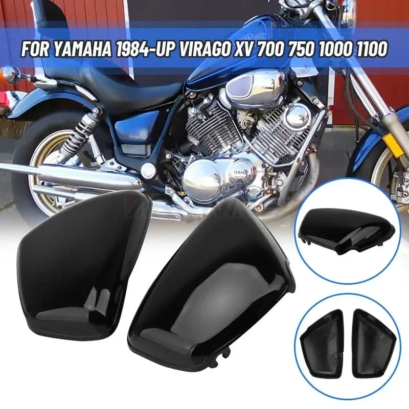 Couvercle de carénage de batterie, côté droit gauche, noir, accessoires de Moto pour Yamaha XV700 750 1000 1100 Virago 1984-Up