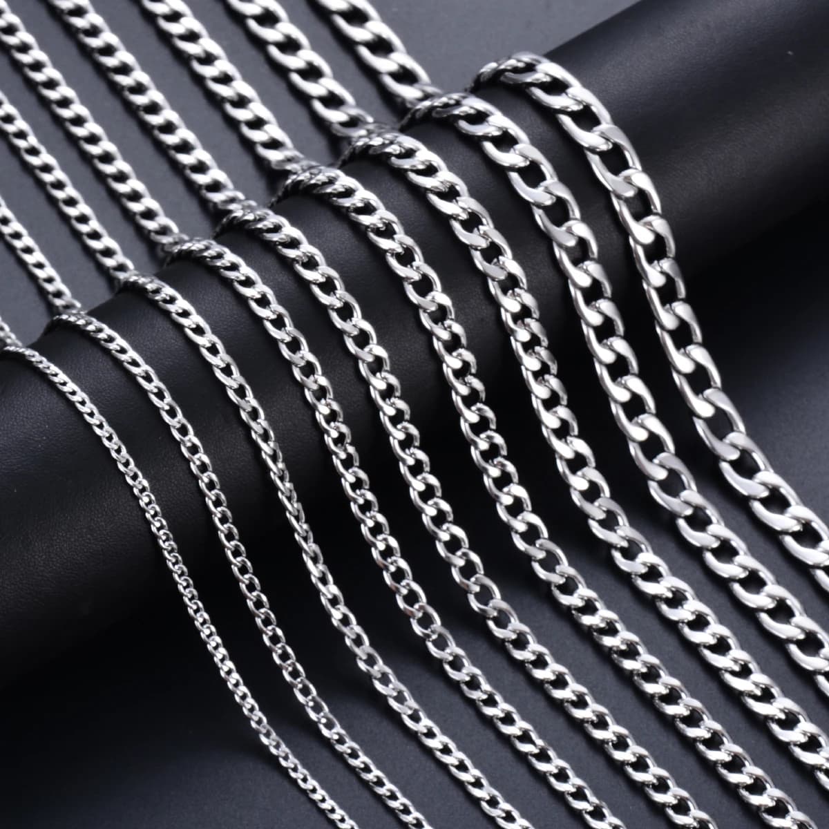 Gourmette Cubaine en Acier Inoxydable pour Homme et Femme, Lien EquiPunk, Collier Ras du Cou, Bijoux, Largeur 3mm, 4.5mm, 5mm, 6mm, 7mm, 7.5mm