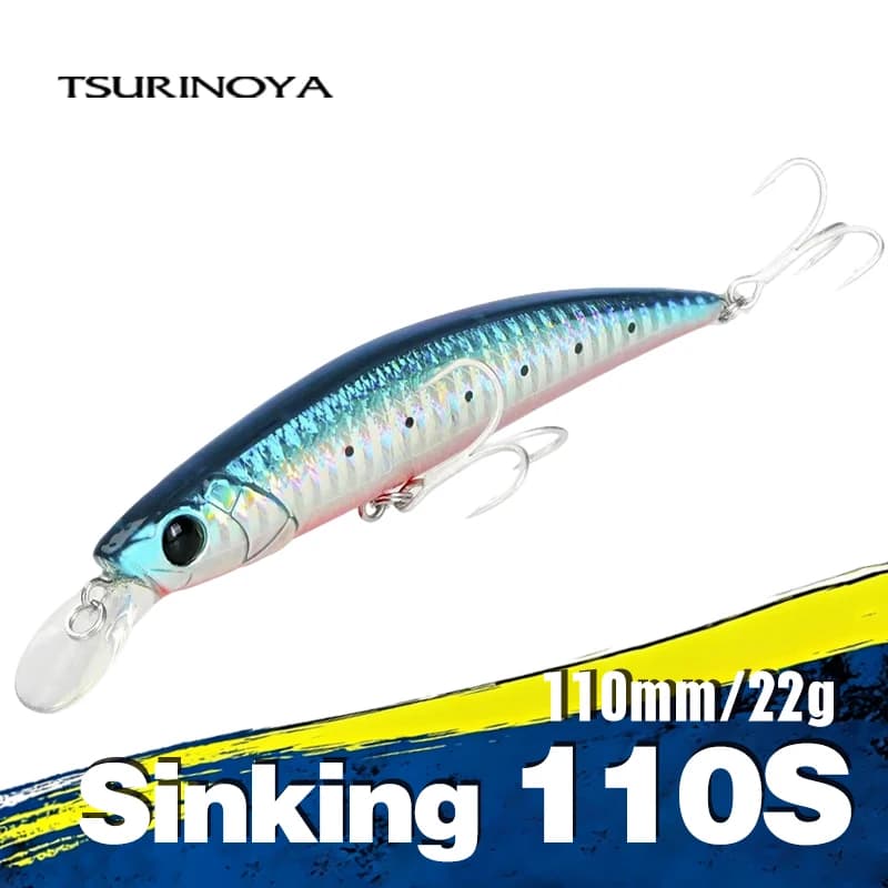 TSURINOYA nouvelle couleur coulant vairon 110S DW77 110mm 22g longue coulée leurre de pêche grande truite bar pêche en mer appât dur