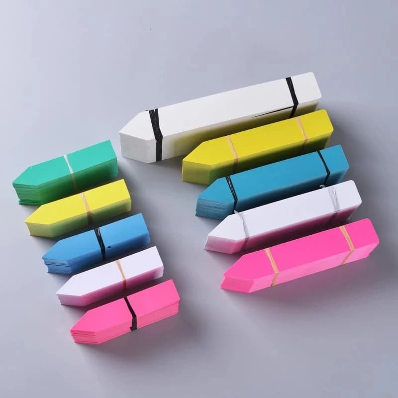100 pièces étiquettes de plantes de jardin étiquettes de plantes en PVC marqueurs de pépinière Pots de fleurs étiquettes de semis plateau marque outils Pot étanche mélange de couleurs