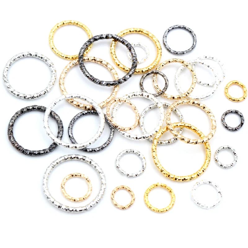50-100 pcs/lot 8 10 15 18 20mm 5-Couleurs Anneaux Rond Tordu Split Anneaux Connecteurs pour les Bijoux Diy Trouver Faire Fournitures