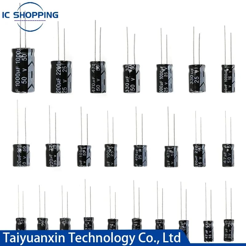 Puzzles électrolytiques en aluminium, 10V, 16V, 25V, 35V, 50V, 63V, Itor 2.2, 3.3, 4.7, 10, 22, 33, 47, 100, 220, 330, 470, 1000, 2200, 3300, 4700, 6800, 10000UF