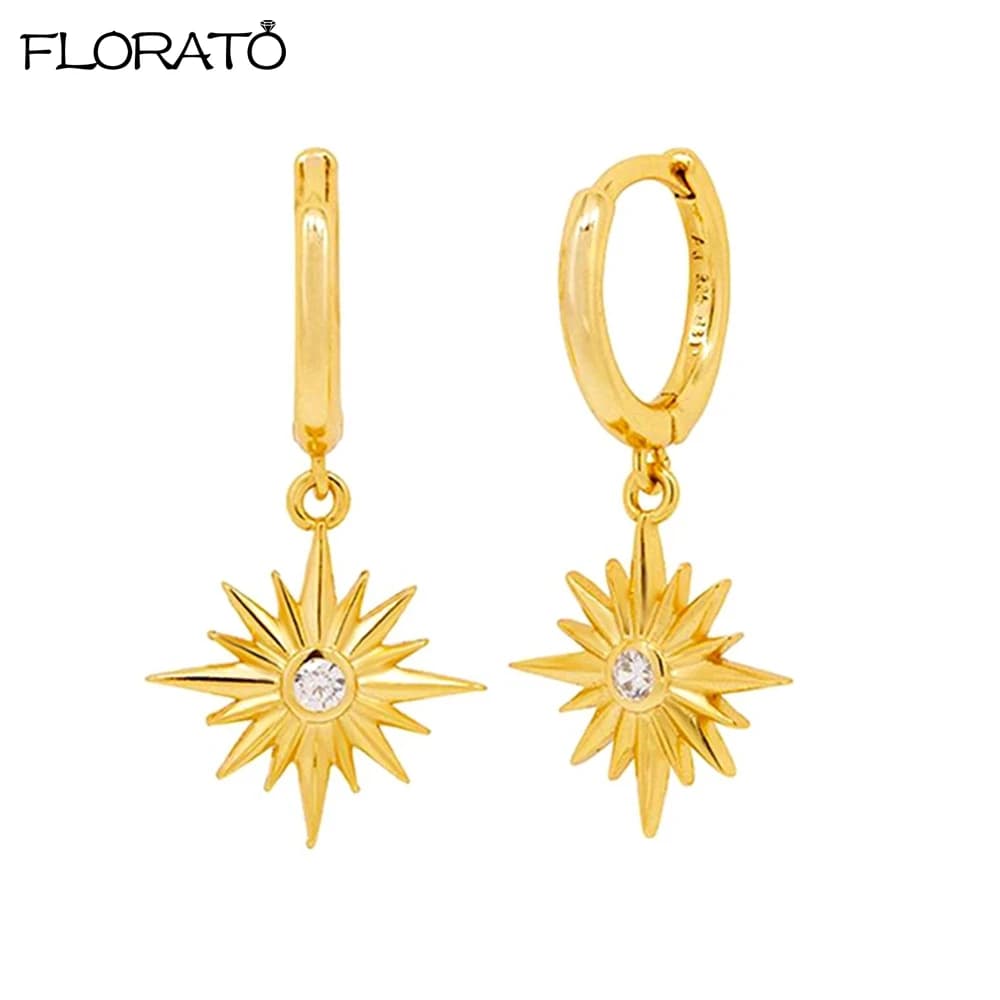 Boucles d'oreilles en argent Sterling 925 pour femmes, boucle d'oreille, Style européen et américain, couronne de soleil, bijoux élégants à la mode, cadeaux d'anniversaire