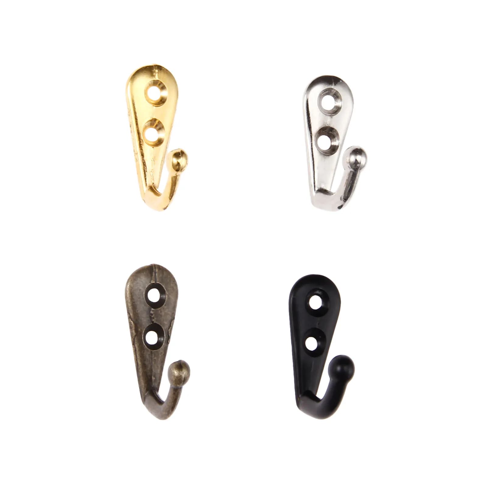5 pièces crochets mural cintre avec vis noir/or/argent/bronze Antique manteau/clé/sac/serviette/chapeau support décor salle de bain cuisine