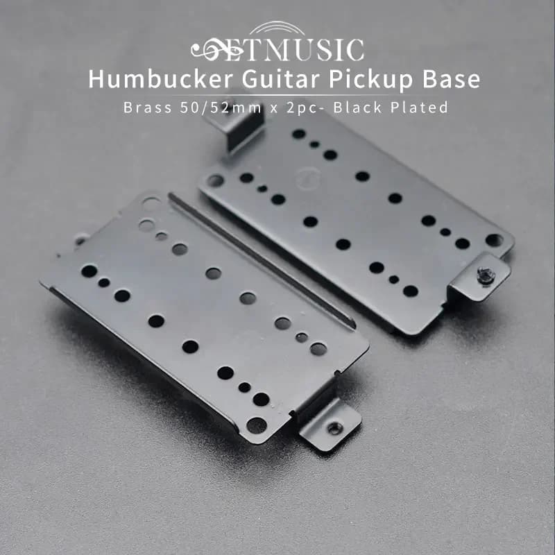 Plaque de Base de micro de guitare Humbucker plaquée laiton noir Durable, plaque de Base de micro de pont de cou pour pièces de guitare 2 pièces