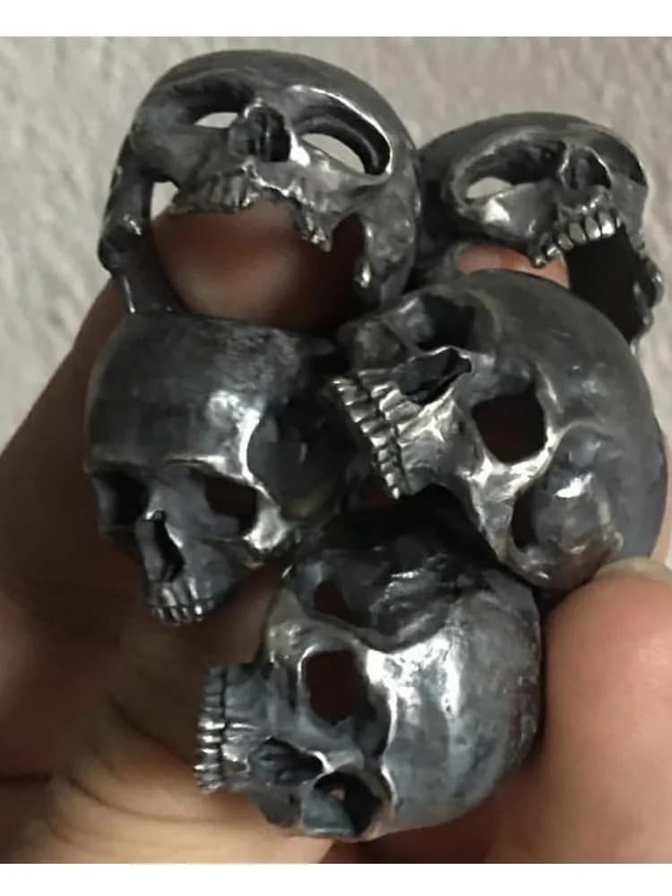 Bague tête de mort au calvarium pour homme, acier inoxydable gothique SION L, bague de motard, bande de moto, bijoux, cadeau de fête, vente en gros