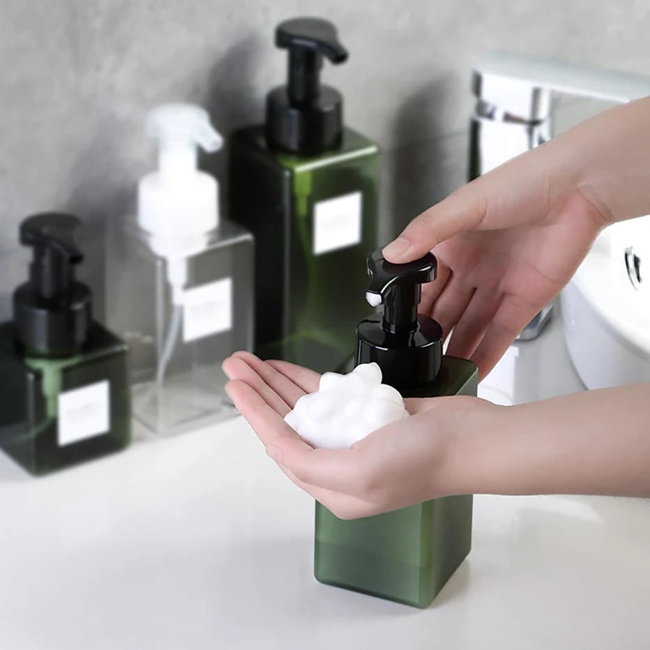 Distributeur de savon moussant vide, salle de bains, désinfectant pour les mains, shampoing, Lotion de lavage du corps, pompe rechargeable, fabrication de bouteilles, récipient en mousse