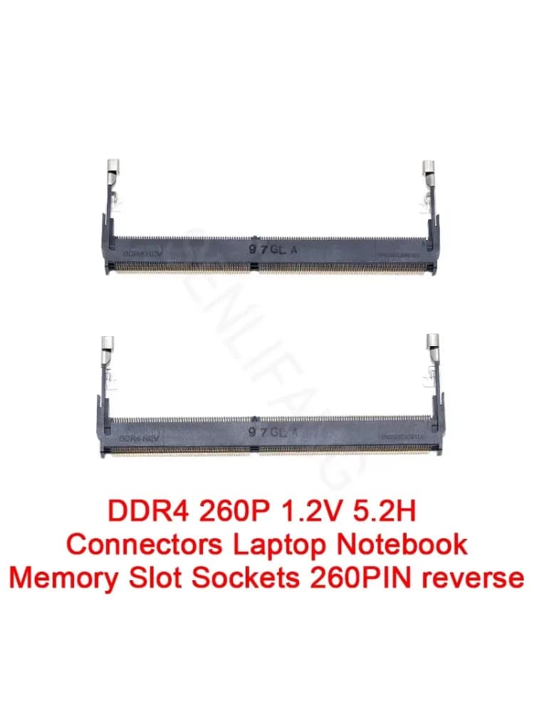 Connecteurs DDR4 260P 1.2V 5.2H pour ordinateur portable, prises de fente mémoire 260 broches inversées (2 pièces)