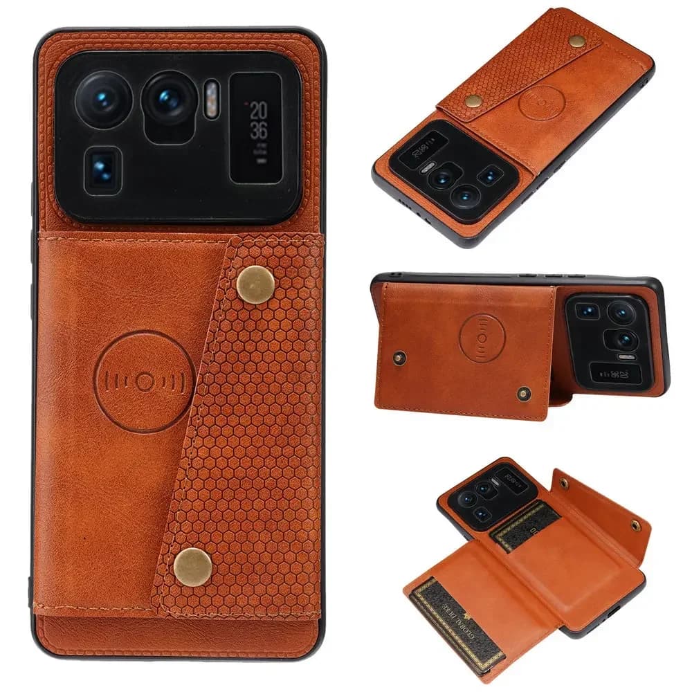 Pour Xiaomi Mi11 Ultra Poco X7 F6 X6 Pro X5 C65 étui arrière en cuir pour carte Mi 11 Ultra couverture à rabat aimant pare-chocs Capa M5s F5 M6 X 7 5G