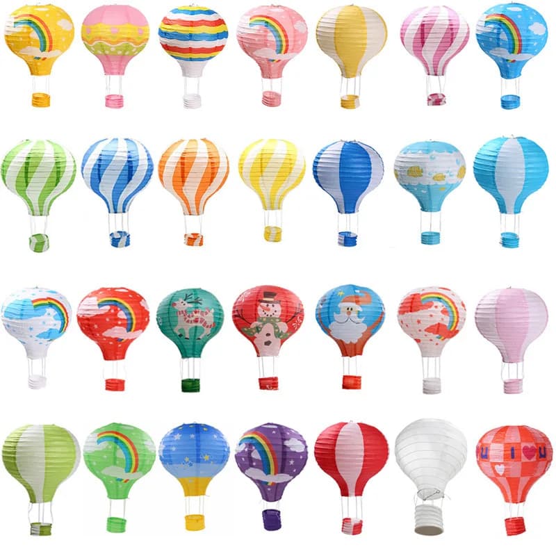 Lanternes en Papier Arc-en-ciel, Ballon à Air Chaud, Lampe Boule de ixAlberoise, Décor d'Anniversaire, Fournitures de Mariage, 16 Pouces, 40cm