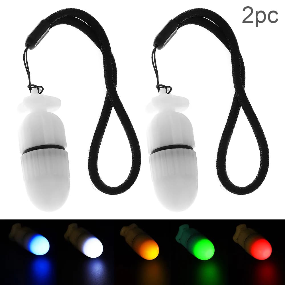 1 / 2 pièces lumière clignotante sous-marine marqueur de plongée nocturne LED faisceau de balise feu de signalisation de sécurité lampe avertissement plongée torche LED