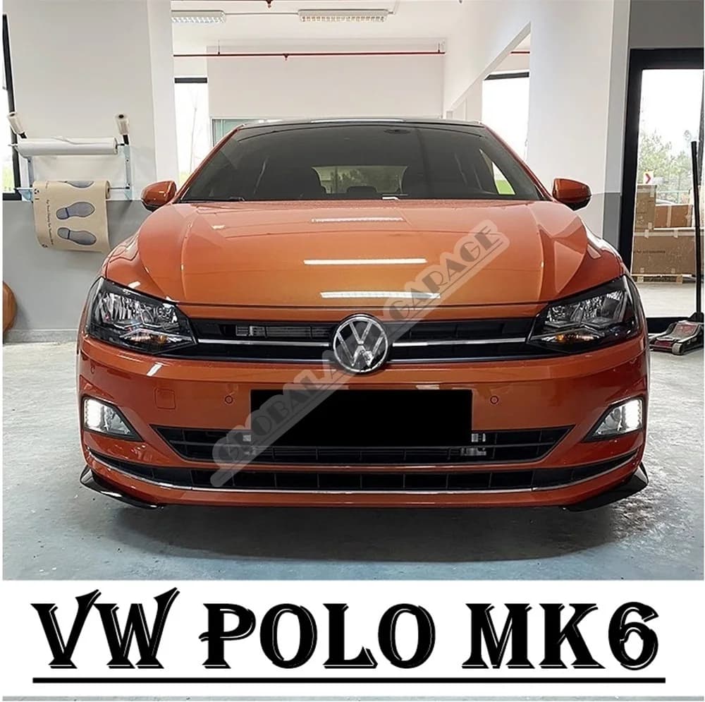 Lame de fixation de pare-chocs avant, accessoire universel pour voiture, VOLKSWAGEN POLO, 2009 – 2021, Piano, noir brillant, diffuseur de séparation