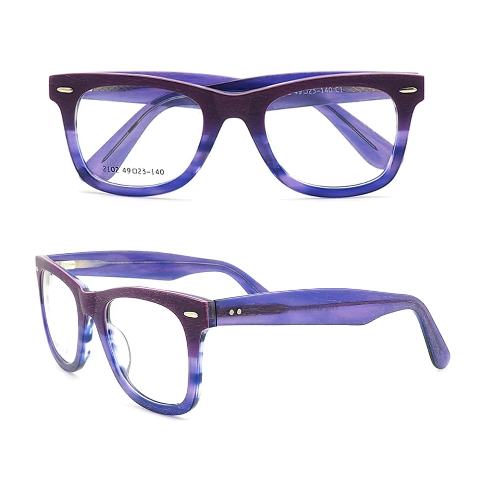 Lunettes carrées Vintage pour femmes et hommes, monture en acétate optique, rétro, ronde, violet, bleu, Prescription