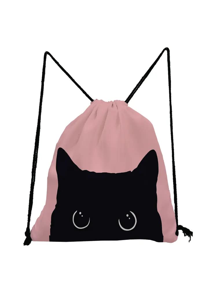 Proximité Wstring Sac à Dos Portable pour Femmes, Poudres de bug astique, Impression 3D, Chat, Shopping, Mode, École, Sac à Chaussures pour Bol, Motif Personnalisé