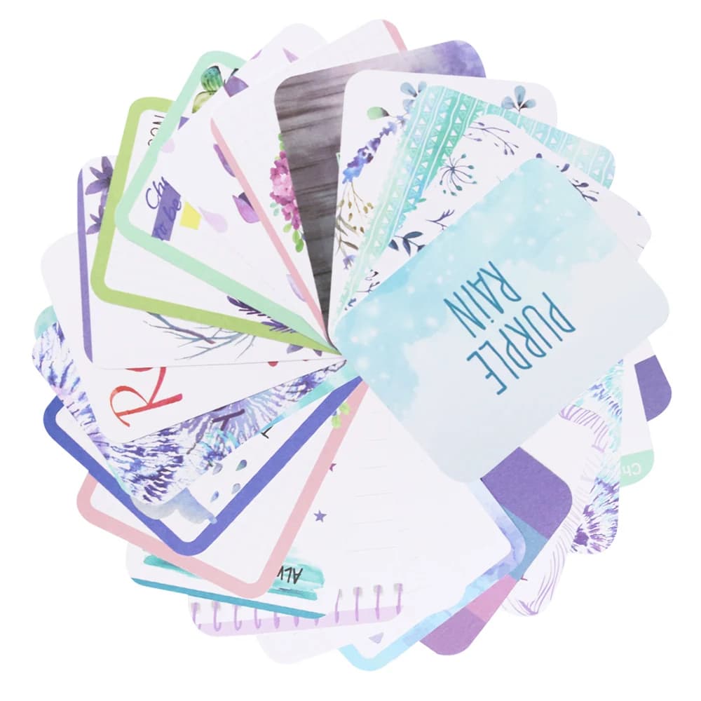 Creative Path Purple Rain – Petites cartes en carton pour scrapbooking, cartes décoratives double face pour journal, embellissements pour loisirs créatifs