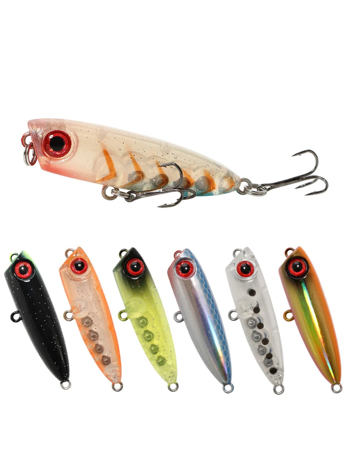 Micro Popper WobJeff Leurre de Pêche Coulant Book ine Eau, Appât Artificiel, Jerkbait, QOOP45, 4.5cm, 3g