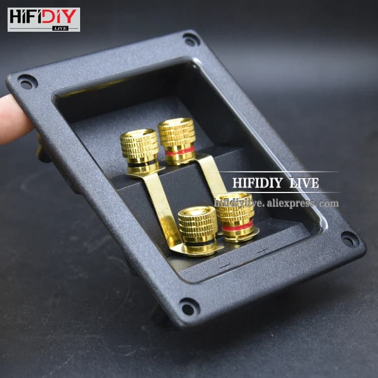 Boîtier de terminaison pour enceintes HIFIDIY LIVE, 4 bornes de liaison en cuivre (trou d'installation 94x74mm), connecteur de câble / boîtier de jonction pour enceintes