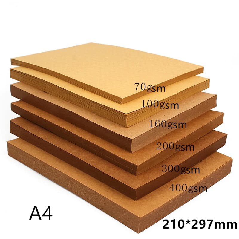 Papier Kraft A4 brun 70 – 200g/m2 10/20/, carton épais pour fabrication de cartes artisanales, bricolage